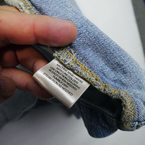 ST JOHNS BAY Womens Size 1X Denim Stretch Button Mid-Length Jacket Embroidered - Picture 15 of 15